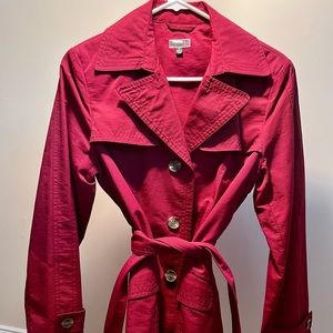 Giacca Gallery Double Breasted Belted Jacket - Maroon